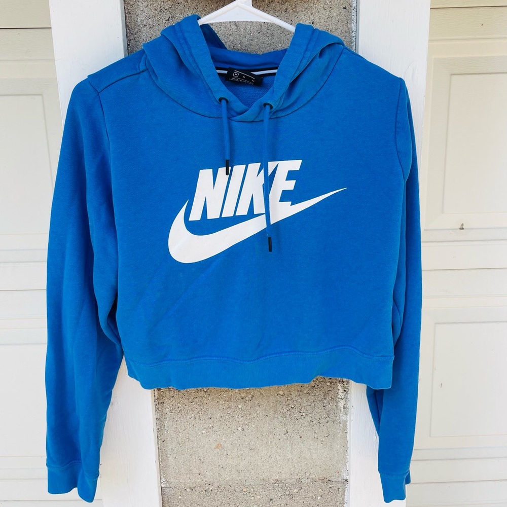 Nike Blue Cropped Hoodie